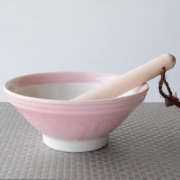すり鉢 かわいいすり鉢 ピンク すりこぎつきS : 陶器スタジオ - 通販