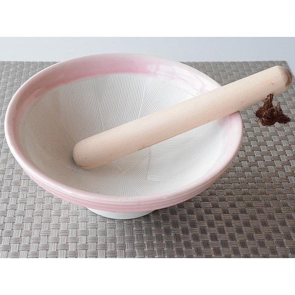 すり鉢 かわいいすり鉢 ピンク すりこぎつきS : 陶器スタジオ - 通販