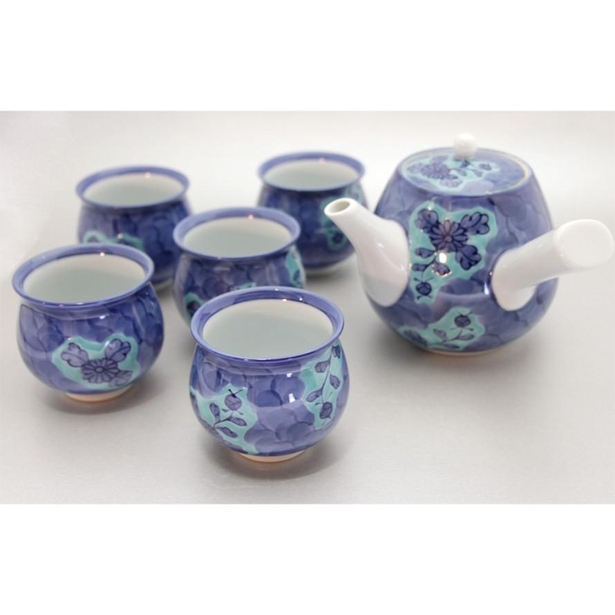 源右衛門窯 青彩菊絵 湯呑揃（5客） : 陶器たて石 Yahoo!店 - 通販