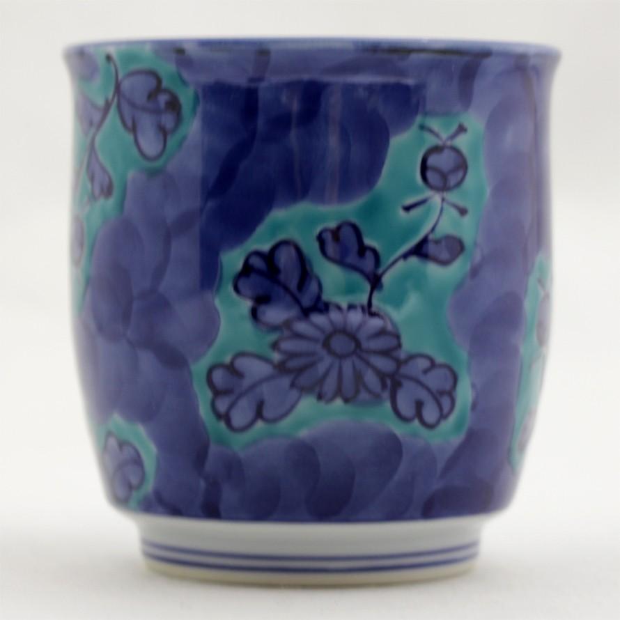源右衛門窯 青彩菊絵 湯呑 : 陶器たて石 Yahoo!店 - 通販 - Yahoo