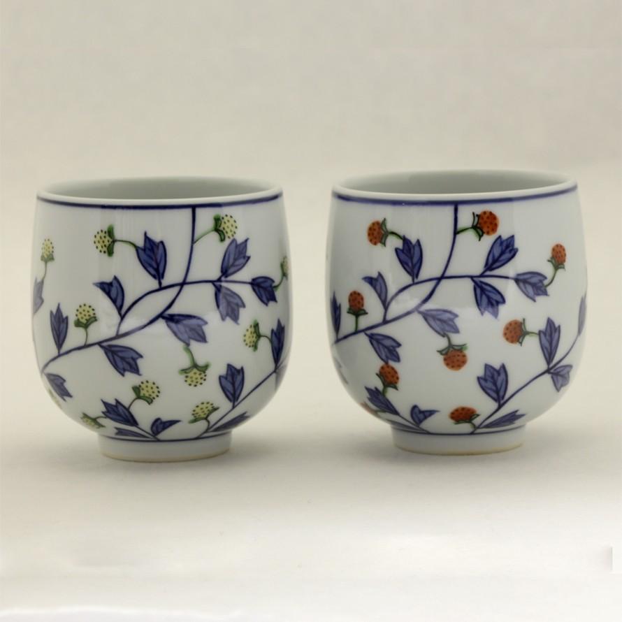 源右衛門窯 染錦苺絵(黄）湯呑 : 陶器たて石 Yahoo!店 - 通販 - Yahoo  