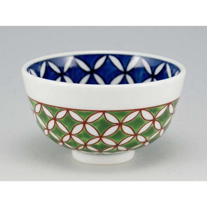 源右衛門窯 緑彩七宝紋 飯碗 源右衛門窯 緑彩七宝紋 飯碗 有田焼 ご飯茶碗 : 陶器たて石 Yahoo!店