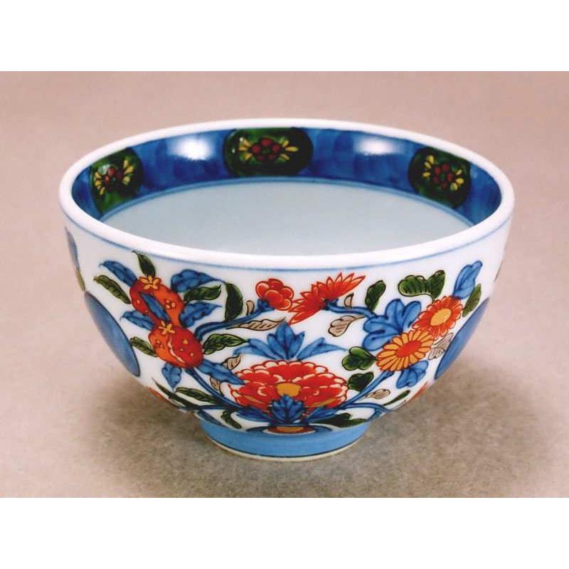 源右衛門窯 古伊万里風花籠手 飯碗 有田焼 ご飯茶碗 : 陶器たて 源右衛門窯 古伊万里風花籠手 飯碗 有田焼 ご飯茶碗 : 陶器たて