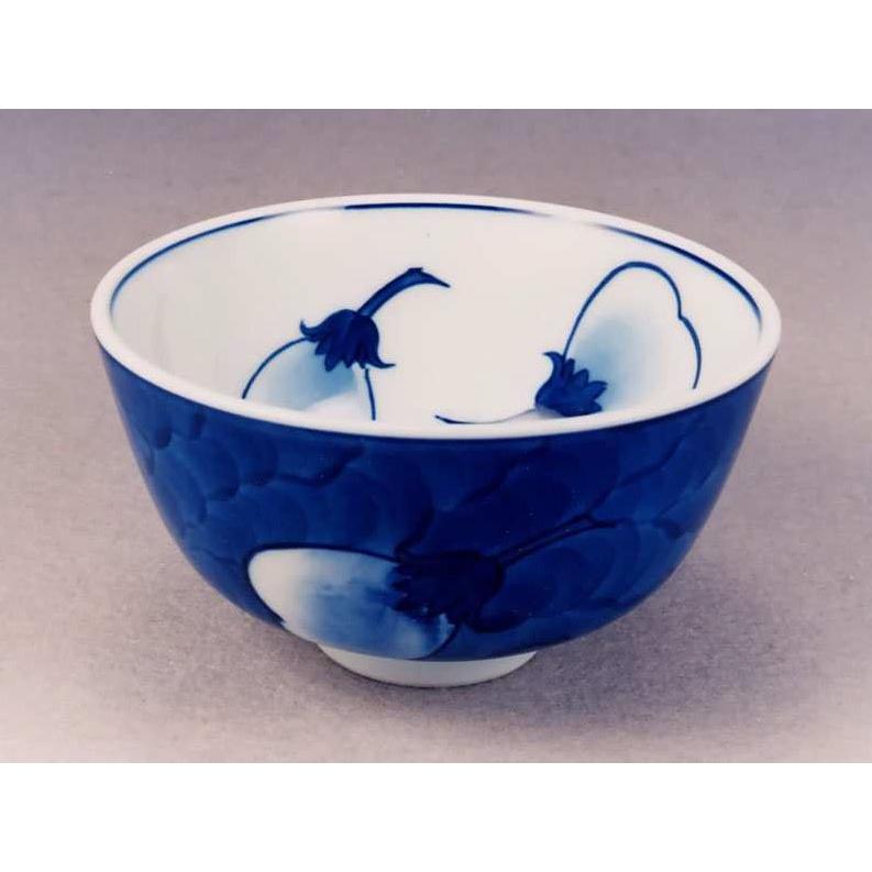 源右衛門窯 染濃茄子絵 飯碗 有田焼 ご飯茶碗 : 陶器たて石