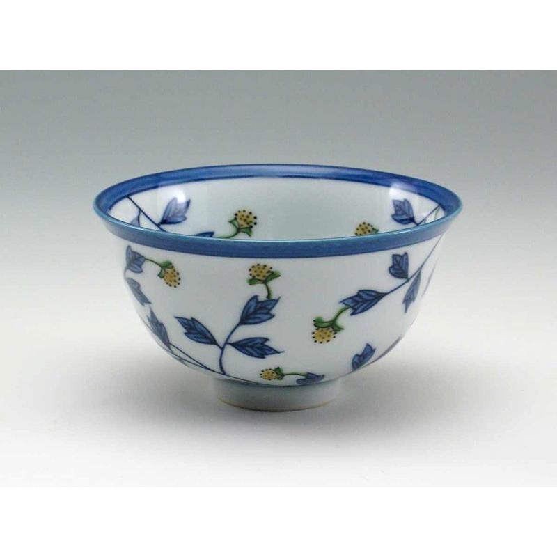 有田焼 源右衛門窯 染錦 椿文 茶碗 飯碗 4客 有田焼 源右衛門窯 染錦