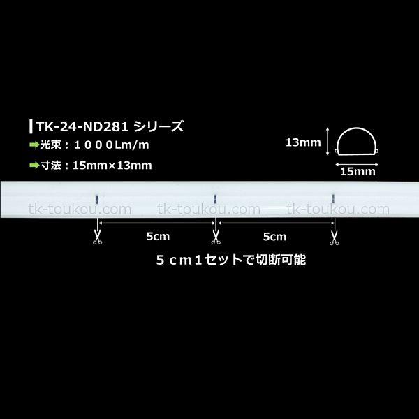 LEDネオンライト TK-24-ND281-90K 白色(9000K) 単色 4m IP67 DC24V 屋外使用可能 水没不可 DIYの画像