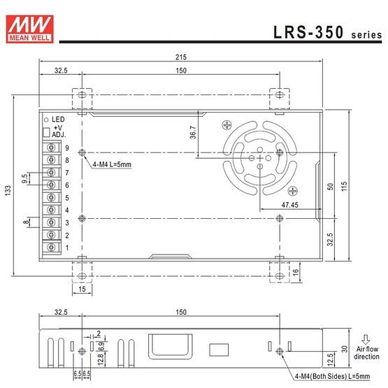 AC/DCスイッチング電源 LRS-350-24 24V DC24V 14.5A 350W 室内用 業務