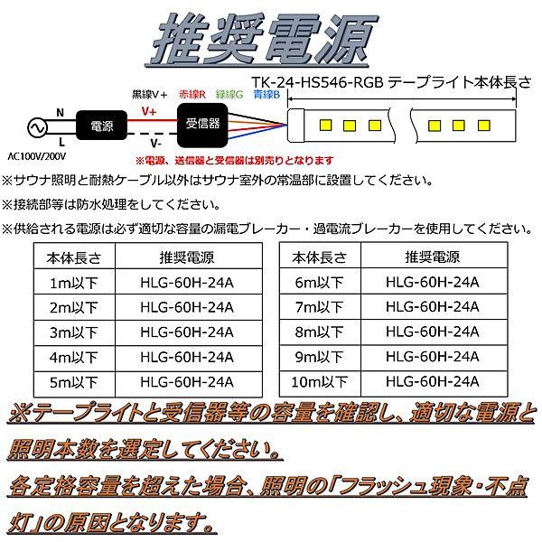 サウナ室 水中 LEDテープライト TK-24-HS546-RGB 10m DC24V 防水 水没可 耐高温 サウナ照明 サウナライト サウナランプ 屋外照明 温泉照明 間接照明_3