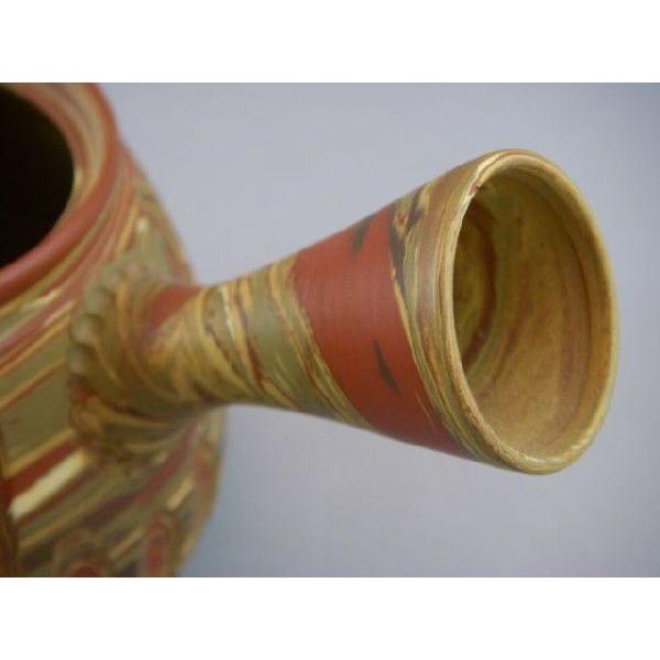 常滑焼 憲児陶苑 堀田憲児 練込富士型急須 縦カット : 暮らしの和食器