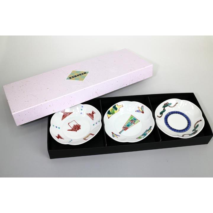九谷焼 小皿セット 迎春絵変り / 安東眉石窯 和食器 皿 小皿 迎春 人気