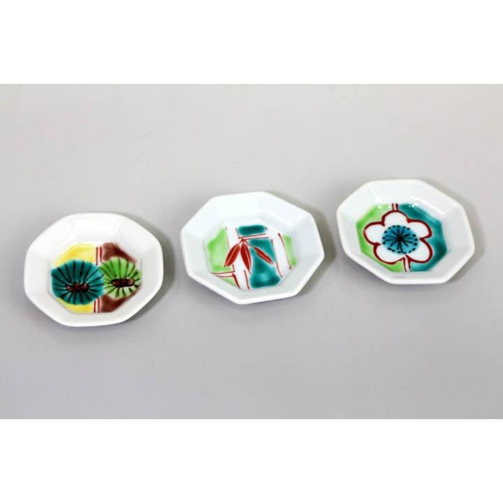 九谷焼 豆皿セット 松竹梅 / 安東眉石窯 和食器 皿 豆皿 箸置き 迎春