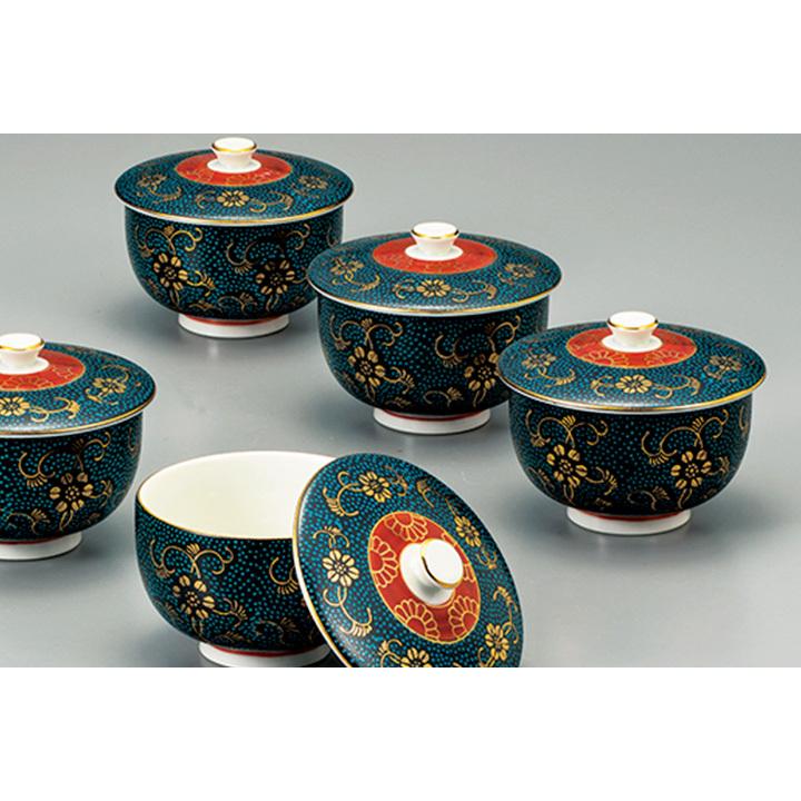 九谷焼 【LYPプレミアム会員限定クーポン】 蓋付汲出揃 青粒鉄仙