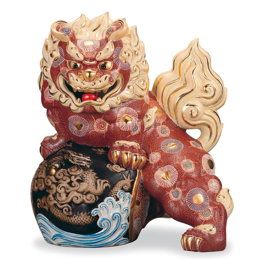 九谷焼 20号立龍彫刻獅子 盛｜ 置物 獅子 人気 ギフト 贈り物 結婚祝い
