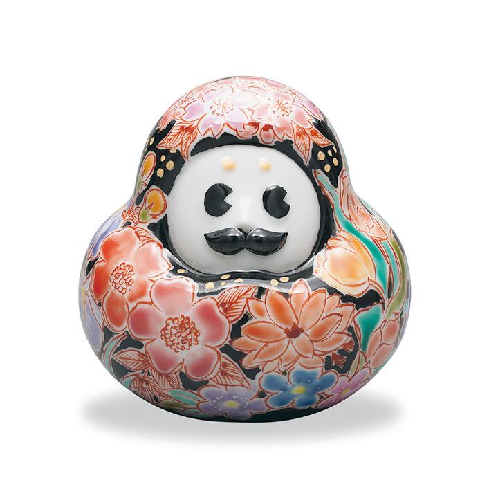 九谷焼 ひゃくまんさん 黒地花詰 / 澤田郁美｜ 置物 縁起物 人気