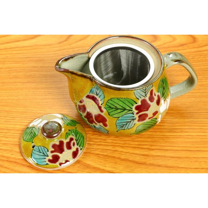 九谷焼 中ポット 吉田屋山茶花 / 美山窯 急須 人気 ギフト 09-126