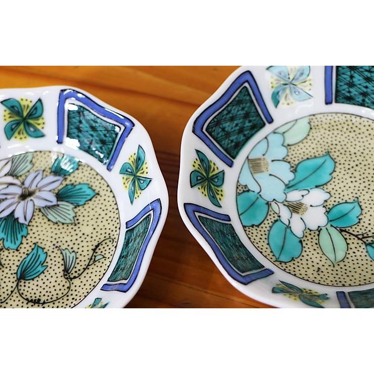 九谷焼 3.3号皿揃 フリル小皿揃 吉田屋草花/美山窯人気 ギフト セット