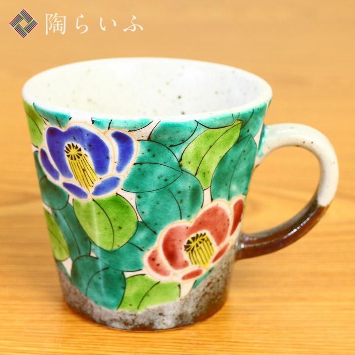 九谷焼 八角マグカップ 京山茶花 / 美山窯 和食器 マグカップ 人気