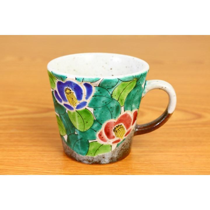 九谷焼 八角マグカップ 京山茶花/美山窯 和食器 マグカップ 人気