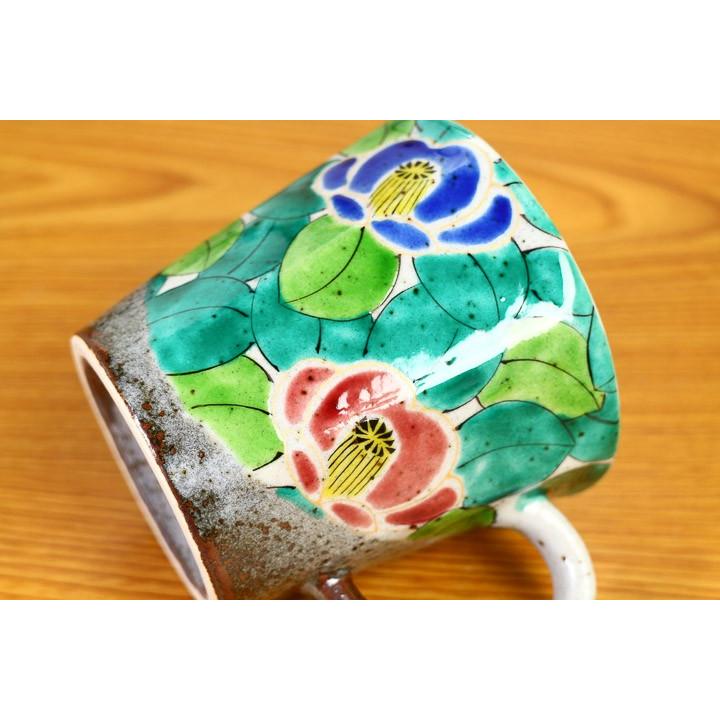 九谷焼 八角マグカップ 京山茶花 / 美山窯 和食器 マグカップ 人気