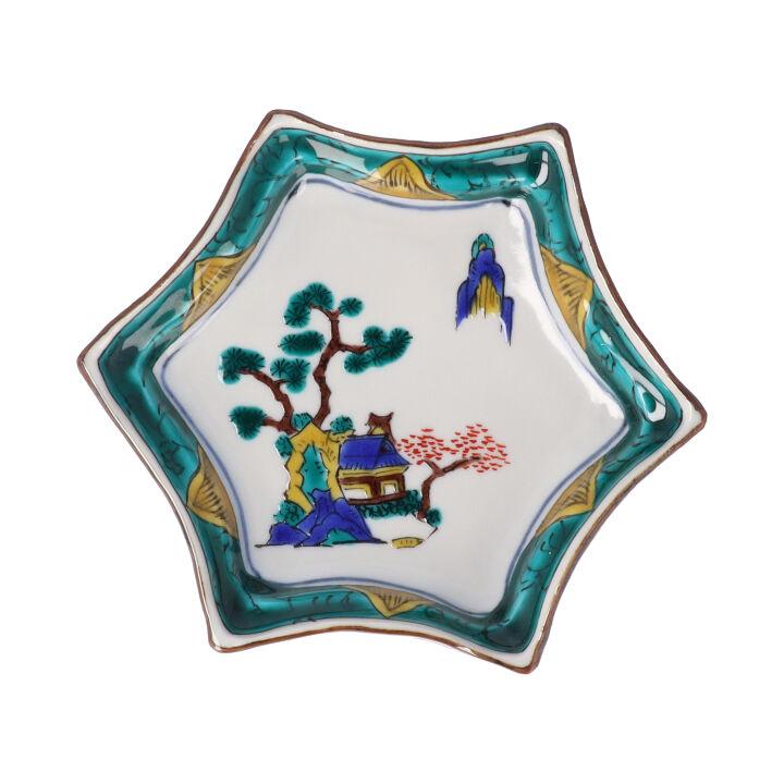 ⭐️ 九谷焼 幸窯 泡玉 鬼文 足付き 長角皿 未使用品 ⭐️