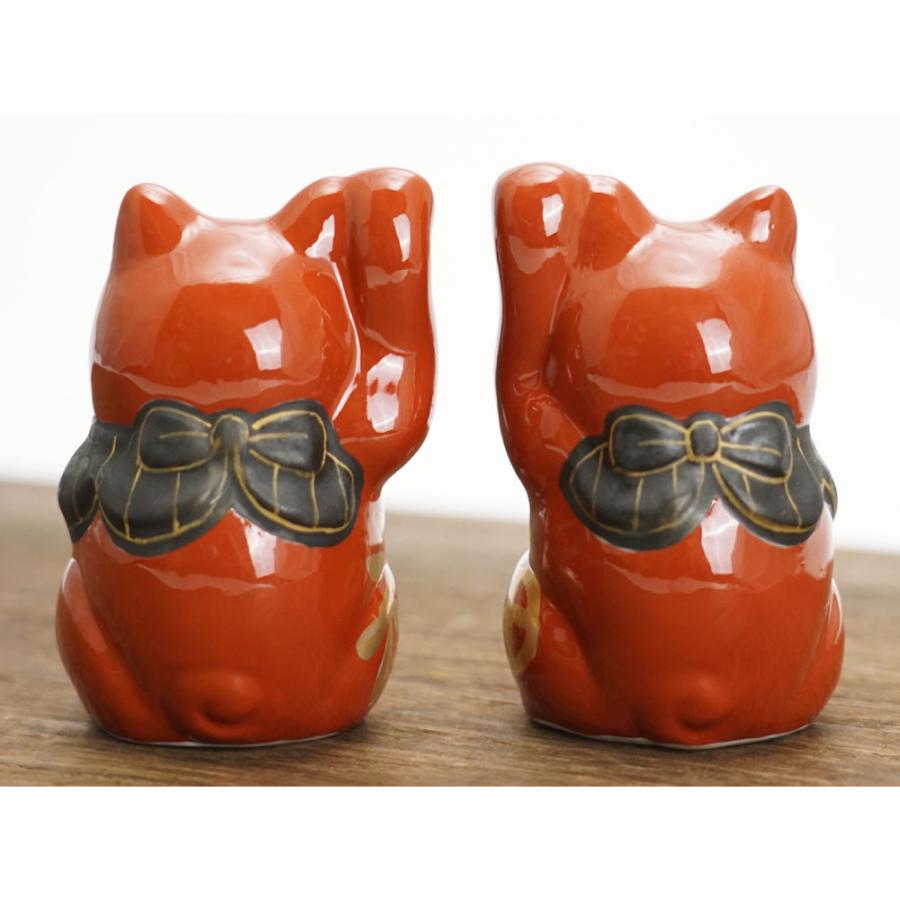 九谷焼 招きだるま猫 ペア・単品 送料無料 置物 縁起物 招き猫 だるま