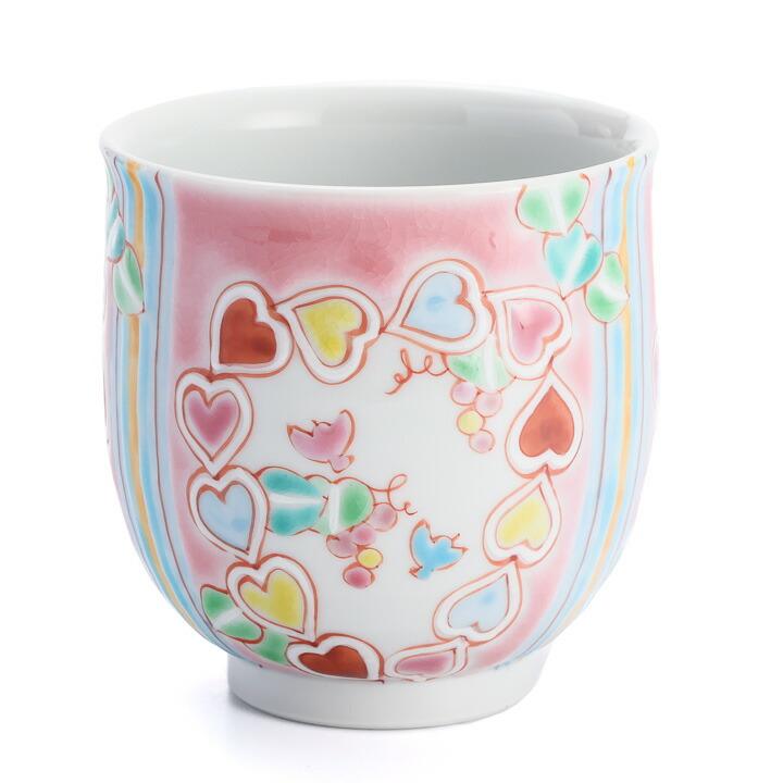 九谷焼 湯呑 ハートピア 銀舟窯 和食器 湯呑み かわいい おしゃれ 人気