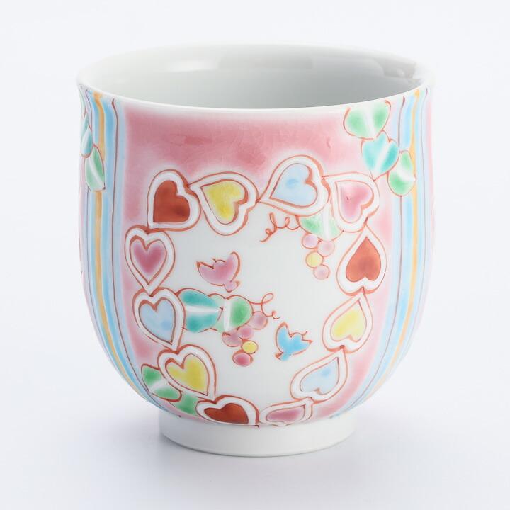 九谷焼 湯呑 ハートピア / 銀舟窯 和食器 湯呑み かわいい おしゃれ