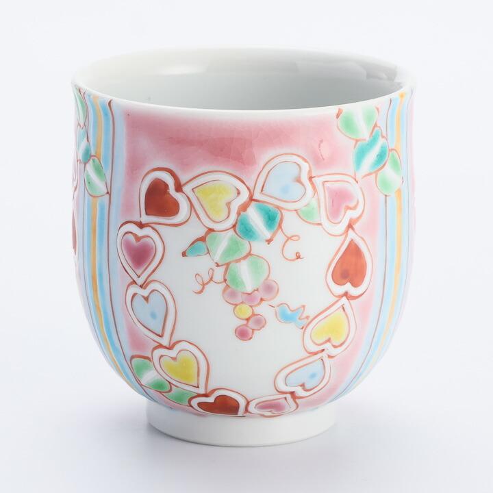 九谷焼 湯呑 ハートピア / 銀舟窯 和食器 湯呑み かわいい おしゃれ