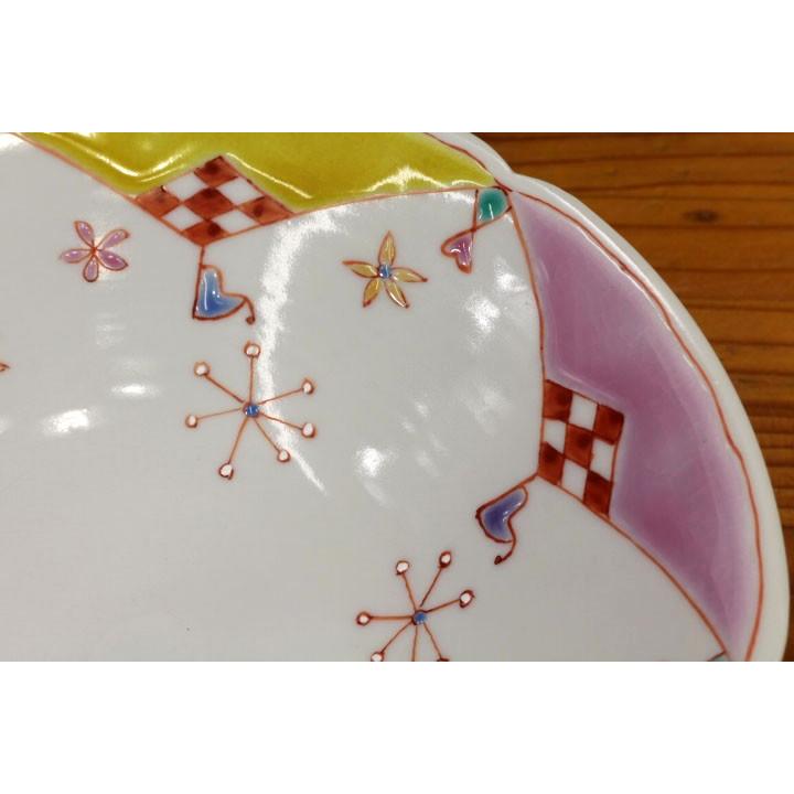 九谷焼 6号鉢 花祭 ピンク / 銀舟窯 和食器 皿 盛り皿 かわいい