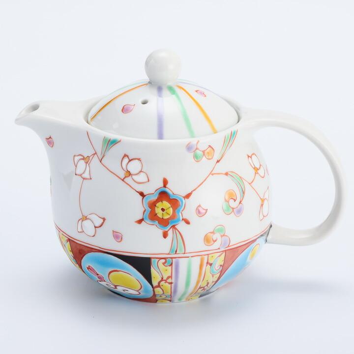 九谷焼 丸ポット 華月夜 銀舟窯 和食器 ポット 急須 かわいい 九谷焼 丸ポット 華月夜 銀舟窯 和食器 ポット 急須 かわいい