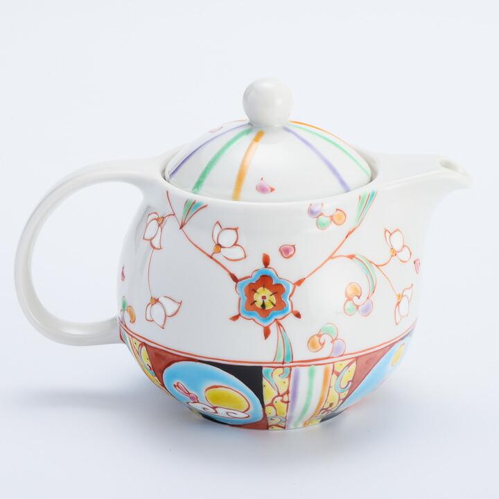 九谷焼 丸ポット 華月夜 / 銀舟窯 和食器 ポット 急須 かわいい