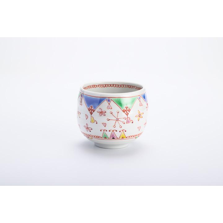 九谷焼 いっぷく碗 花祭 ブルー / 銀舟窯 茶器 湯呑 人気 ギフト