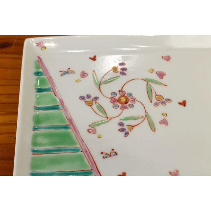 山浦早織 九谷焼 唐草 インコ お皿 鳥柄 食器 手描き 陶芸 大皿 デザイン