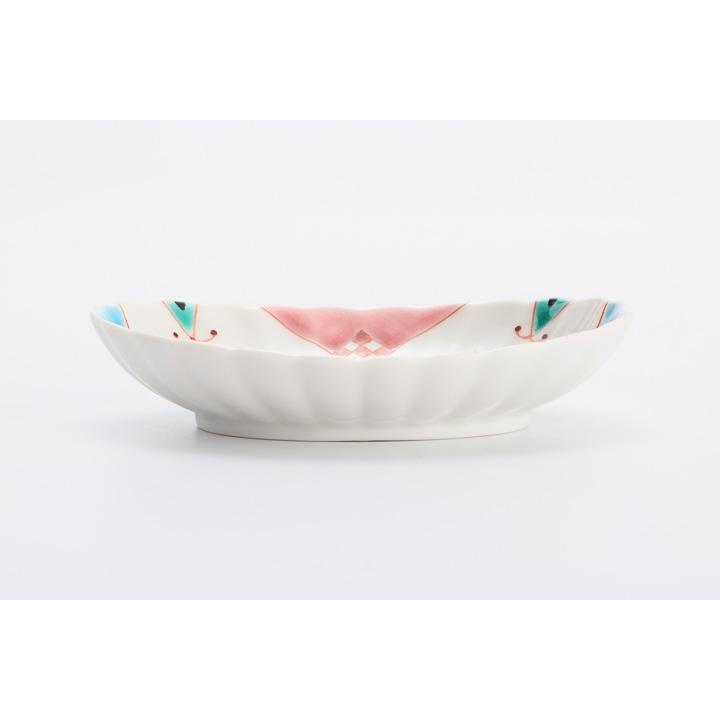 九谷焼 楕円 菊小皿 花のプリンセス / 銀舟窯 和食器 皿 小皿 かわいい