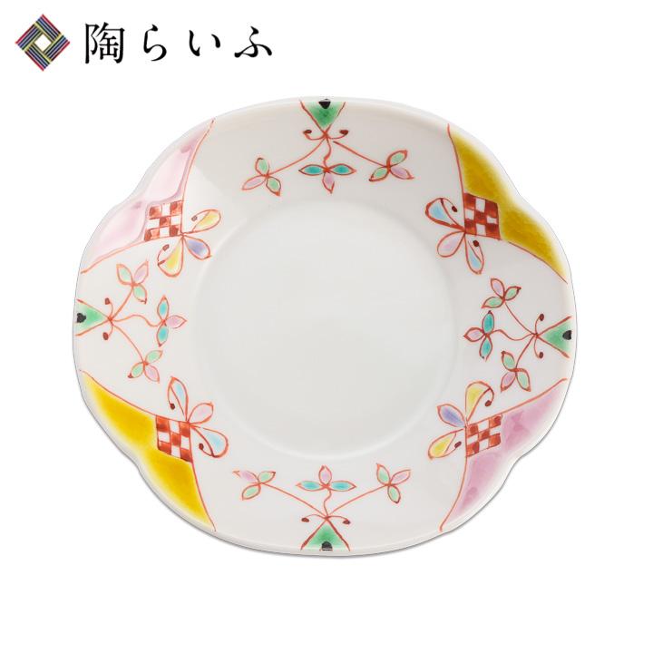 九谷焼 ツバ型皿 花のプリンセス / 銀舟窯 和食器 皿 取皿 かわいい