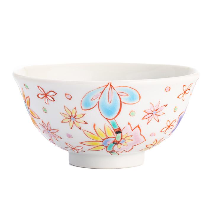 九谷焼 飯碗 花爛漫 / 銀舟窯 和食器 茶碗 ご飯茶碗 かわいい おしゃれ