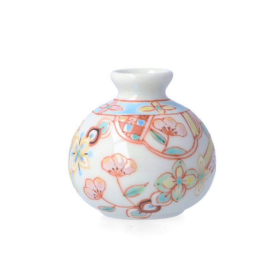 九谷焼 一輪生 水色芳園 / 銀舟窯 一輪挿し 小さい花瓶 陶器 花入