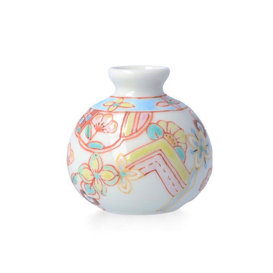 九谷焼 一輪生 水色芳園 / 銀舟窯 一輪挿し 小さい花瓶 陶器 花入