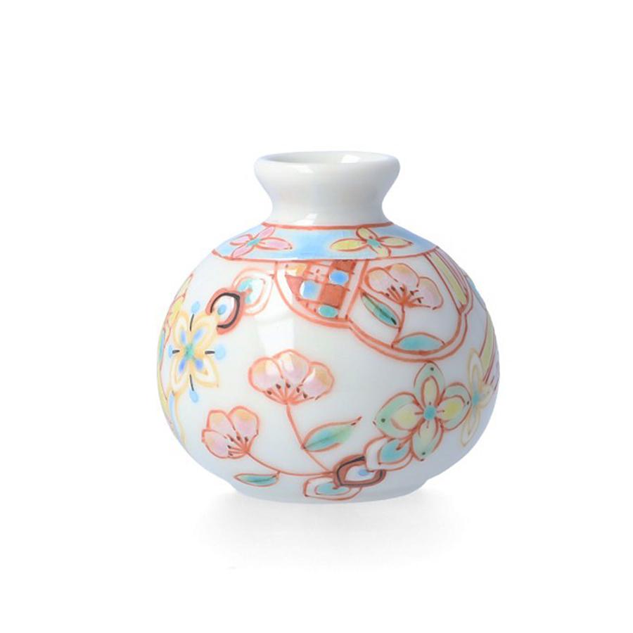 昭和レトロ 九谷焼 陶器製 花瓶 花器 花入れ 花立て 花生け 生け花