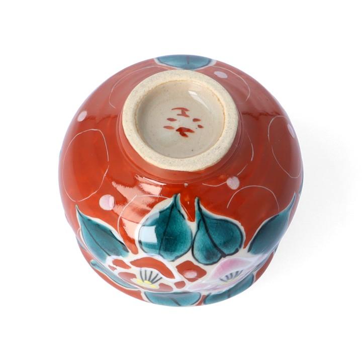 九谷焼 ぐい呑 色絵無双椿 赤 / 虚空蔵窯 和食器 酒器 盃 人気 ギフト