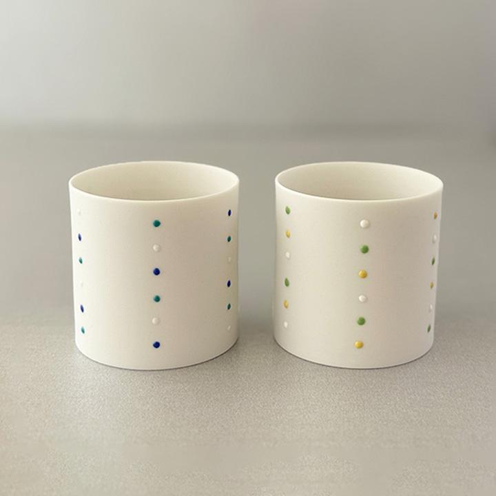 九谷焼 選べる2色 Dot cup / green blue HANASAKA 谷口製土所 九谷焼 選べる2色 Dot cup / green blue HANASAKA 谷口製土所