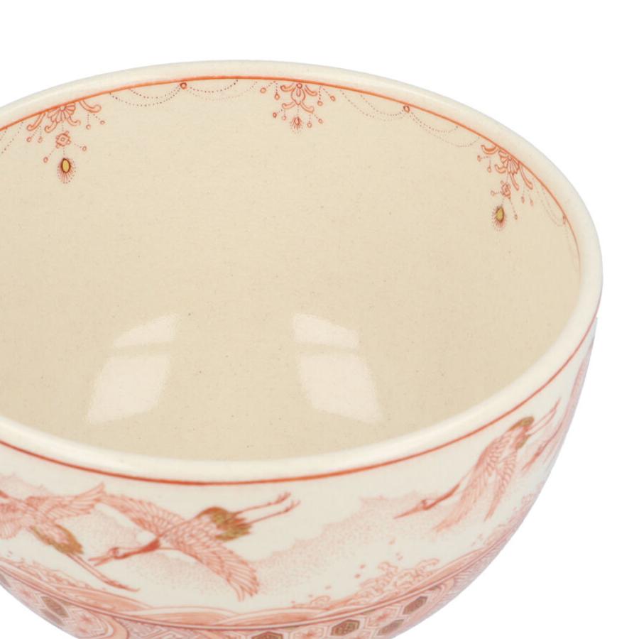 九谷焼 【限定品】 抹茶碗 鶴文 (桐箱入) / 福島武山 赤絵 人気作家