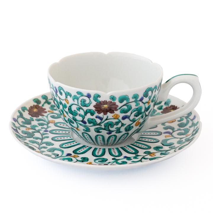 九谷焼 コーヒー碗 唐草文 / 三ツ井為吉 ｜ コーヒーカップ カップ