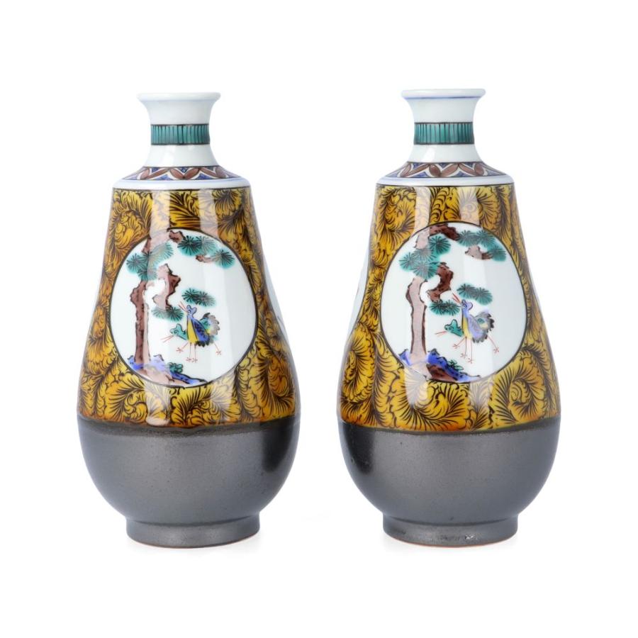 九谷焼 対徳利 松竹梅 / 中村重人 | 古九谷風 桐箱入り 徳利 酒器