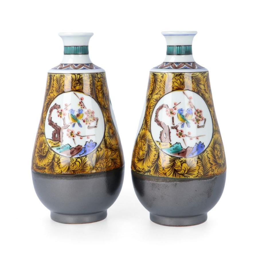 九谷焼 対徳利 松竹梅 / 中村重人 | 古九谷風 桐箱入り 徳利 酒器