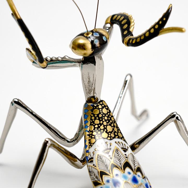 九谷焼 カマキリ / 高聡文 置物 オブジェ 昆虫アート 伝統工芸 現代