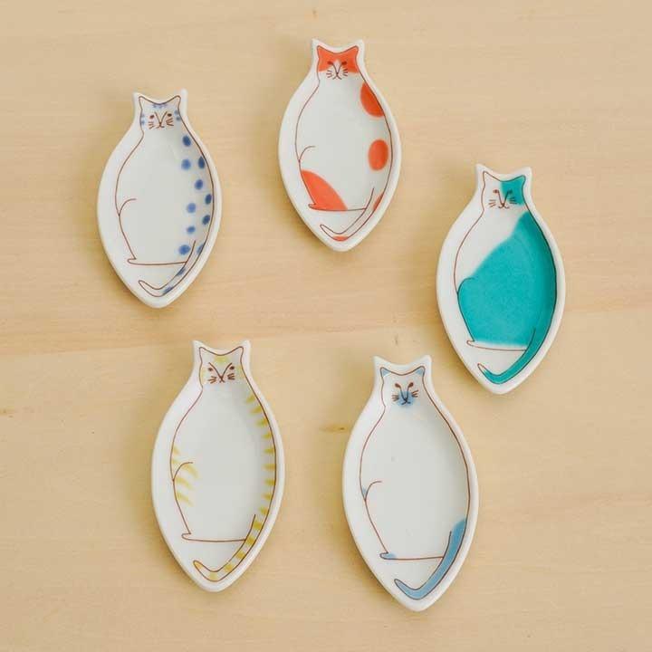 九谷焼 【単品】九谷焼 5種類から選べる ネコはしおき豆皿