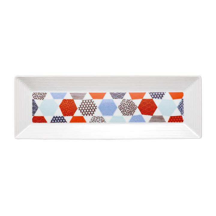 九谷焼 ハレクタニ 角皿 長角皿 選べる 2色 吉祥 長角プレート