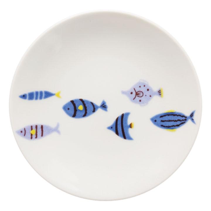 九谷焼 ハレクタニ 青い鳥 青い魚 銘々皿 豆皿 小皿 取り皿 かわいい