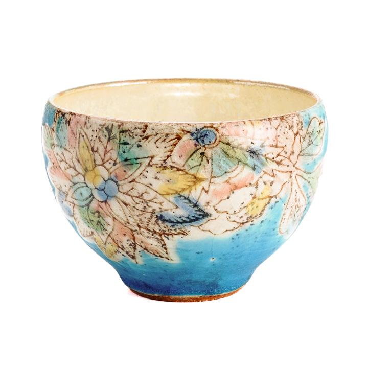 九谷焼 ボウル 風の道 ブルー うつつ窯 稲積佳谷 青 和食器 フリー